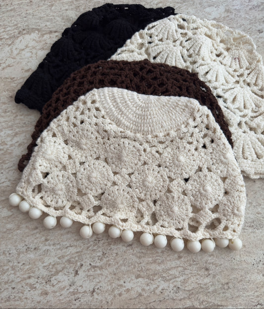 Bonnet crochet perle
